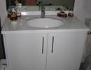 Bathroom vanity finished in gloss white